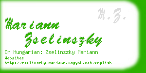 mariann zselinszky business card